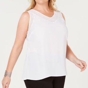 INC plus size sheer trim tank 3X